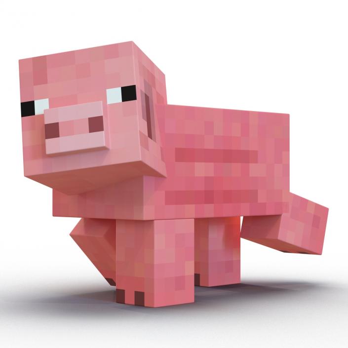 3D model Minecraft Pig Rigged