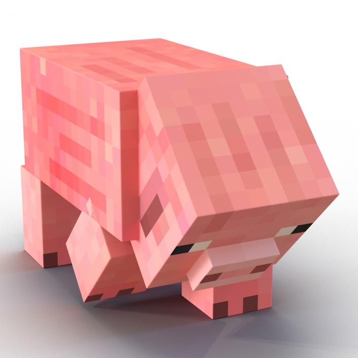 3D model Minecraft Pig Rigged