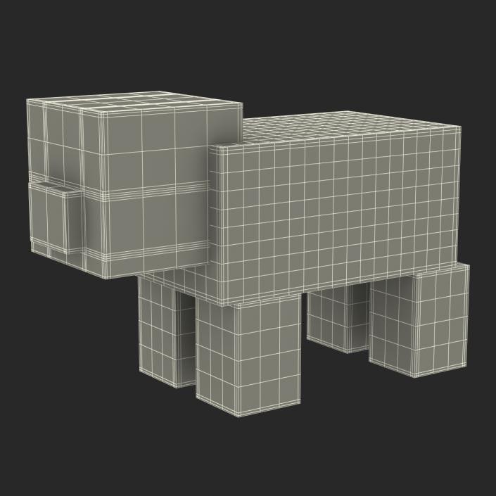 3D model Minecraft Pig Rigged