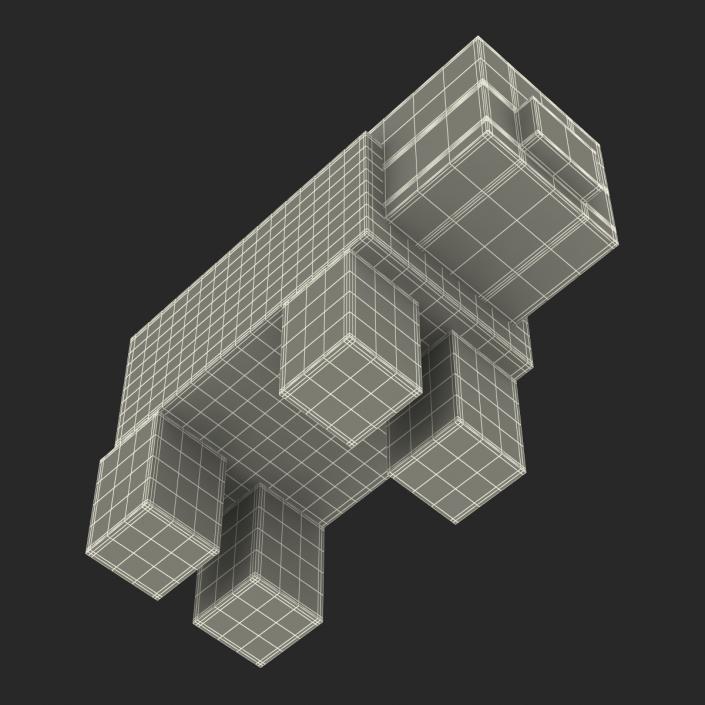 3D model Minecraft Pig with Saddle