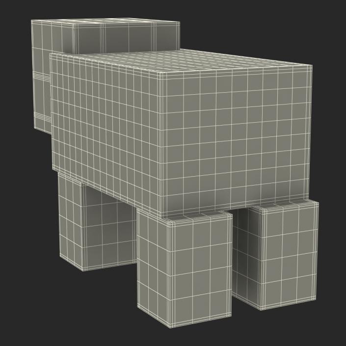 Minecraft Pig with Saddle Rigged 3D