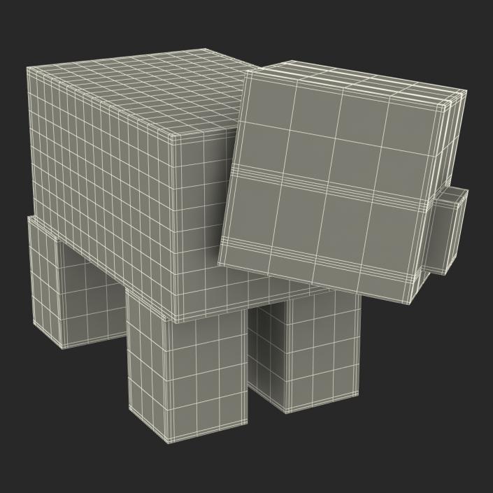 Minecraft Pig with Saddle Rigged 3D