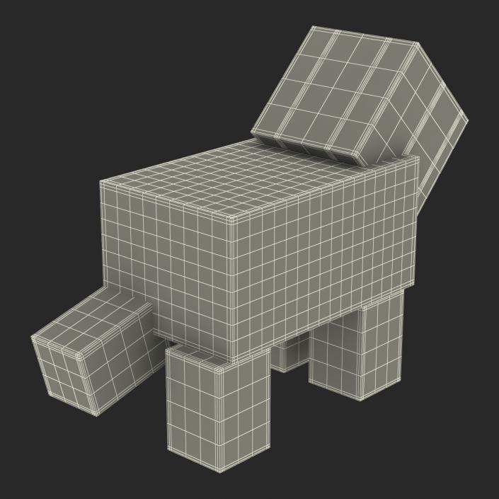 Minecraft Pig with Saddle Rigged 3D