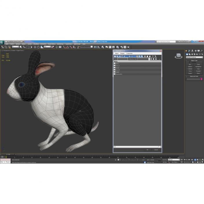 Black Rabbit Pose 3 3D model