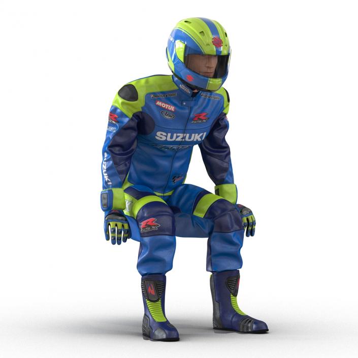 3D Motorcycle Rider Rigged model