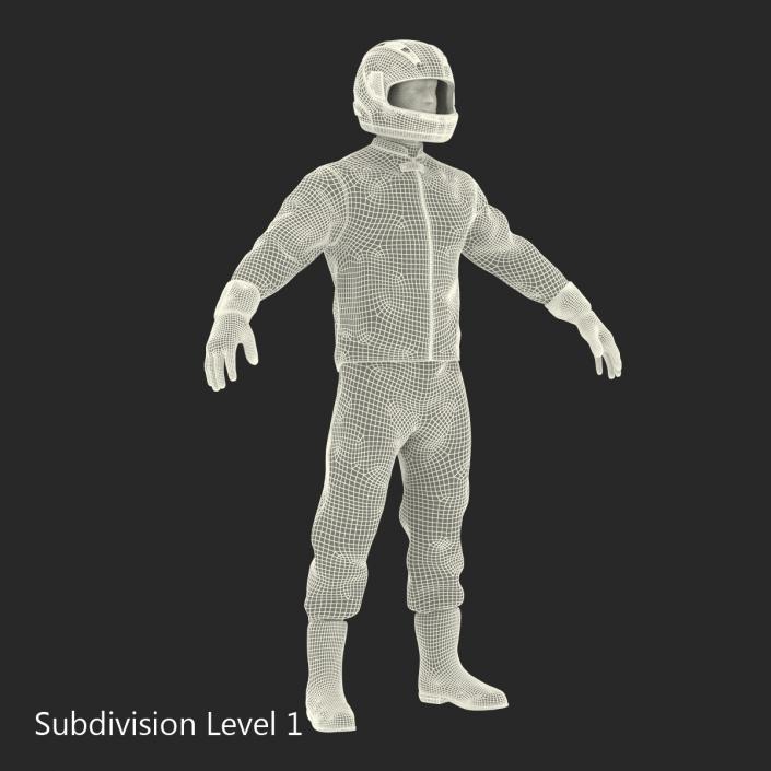 3D Motorcycle Rider Rigged model