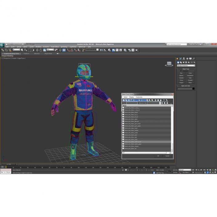 3D Motorcycle Rider Rigged model