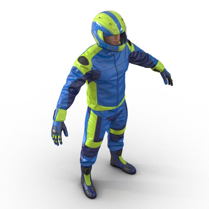 3D Motorcycle Rider Generic Rigged