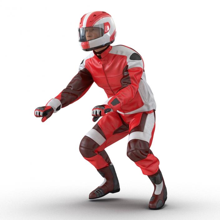 3D Motorcycle Rider Generic 2 Rigged model