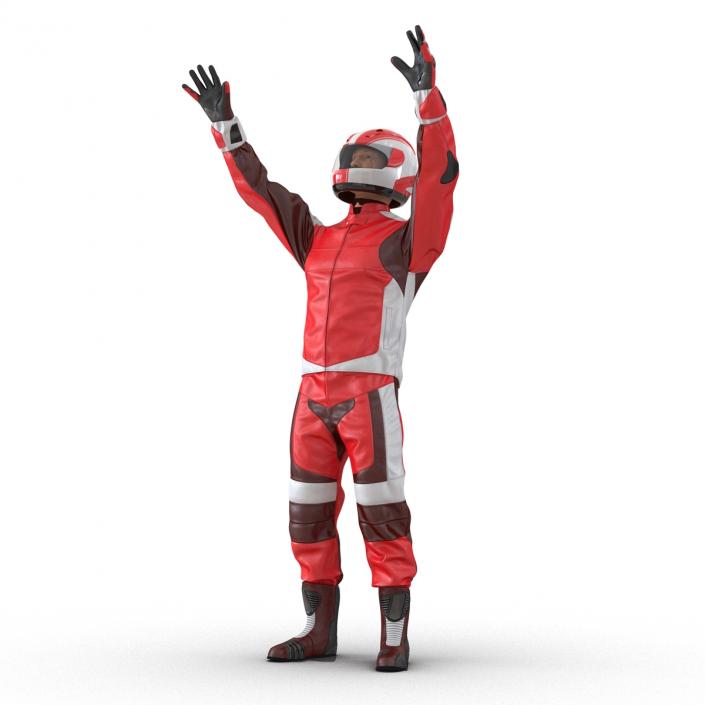 3D Motorcycle Rider Generic 2 Rigged model