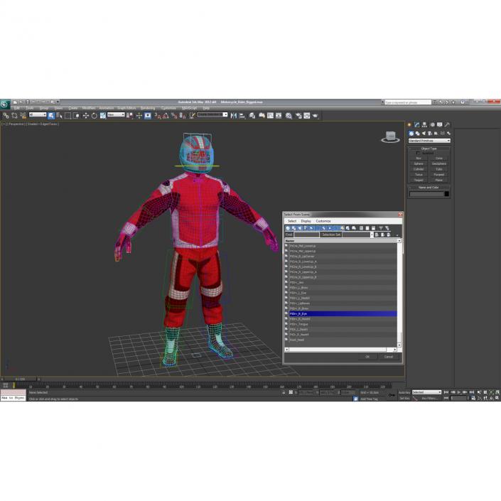 3D Motorcycle Rider Generic 2 Rigged model