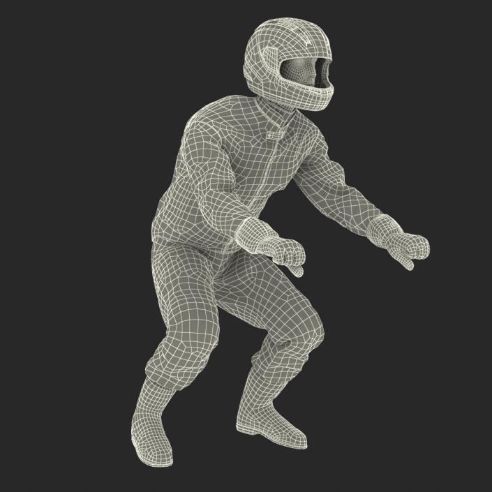 3D Motorcycle Rider Generic 2 Rigged model