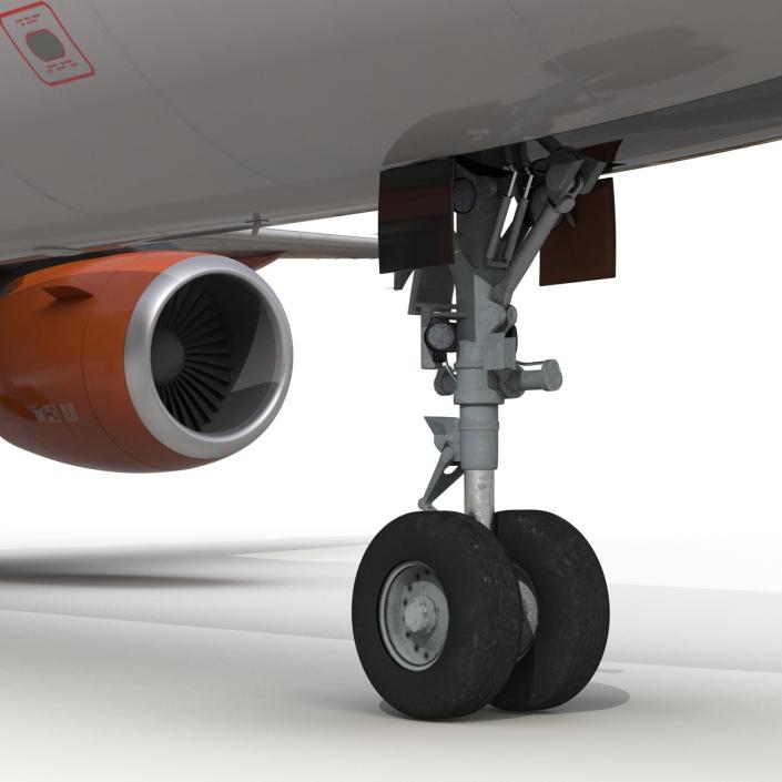 3D Airbus A321 EasyJet Rigged