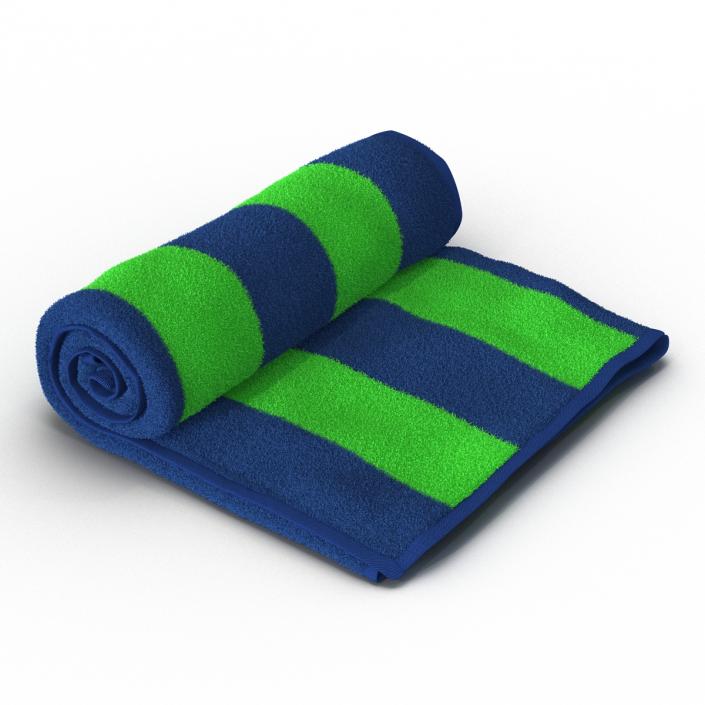 Beach Towel Green 3D