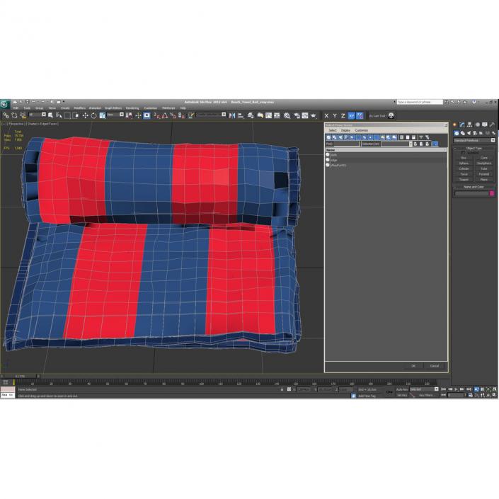 3D model Beach Towel Red