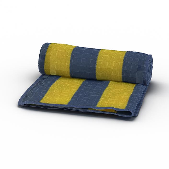 3D Beach Towel Yellow model