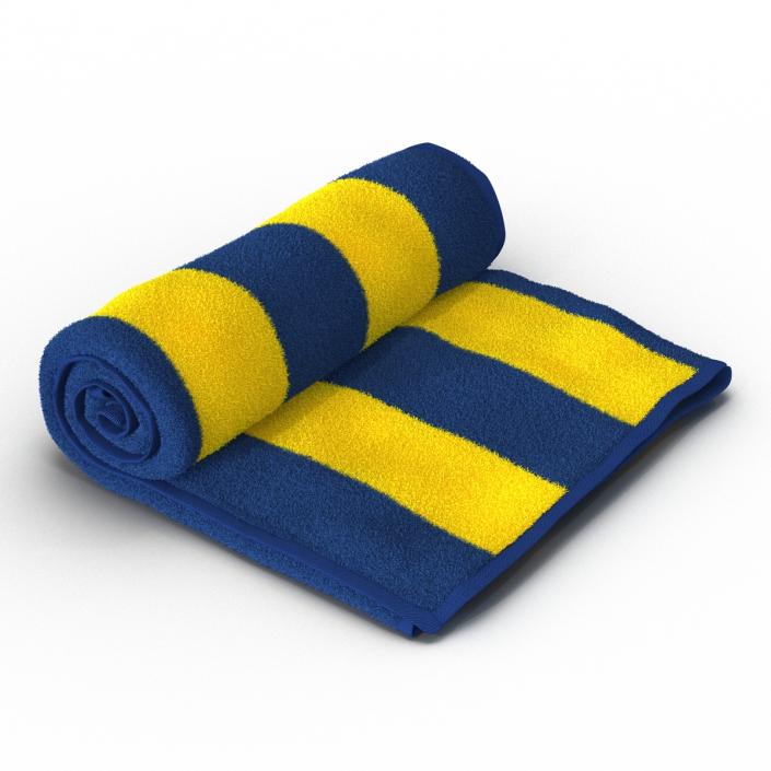 3D Beach Towel Yellow model