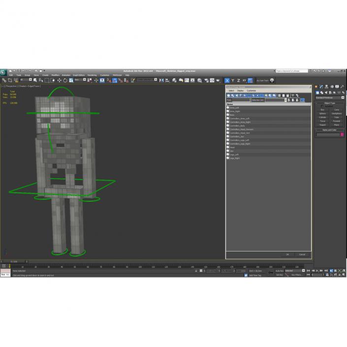 3D model Minecraft Skeleton Rigged