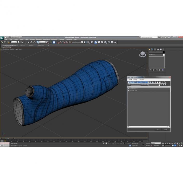 Blue Fiberglass Cast Arm 3D model