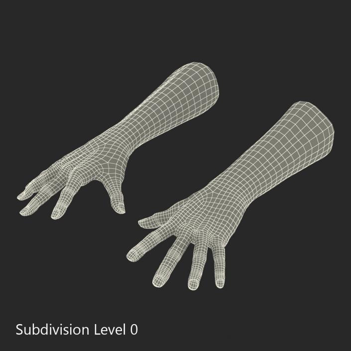 3D model Old Man Hands Pose 4