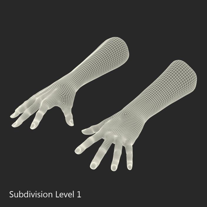 3D model Old Man Hands Pose 4