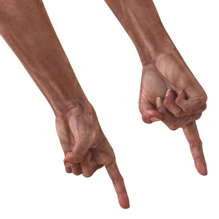 3D model Old Man Hands Pose 2