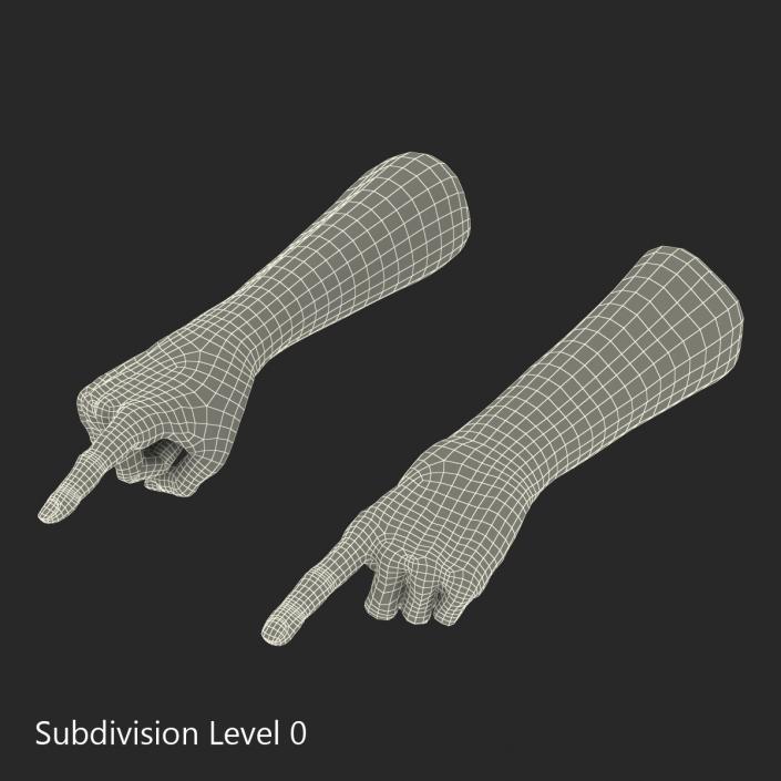 3D model Old Man Hands Pose 2