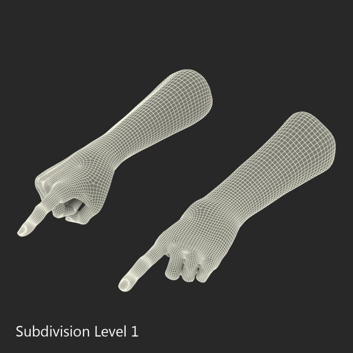 3D model Old Man Hands Pose 2