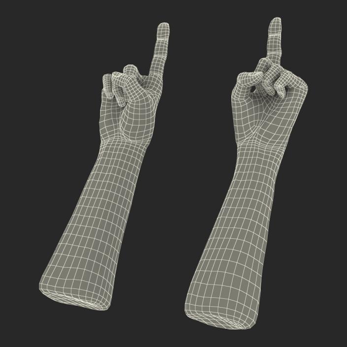 3D model Old Man Hands Pose 2