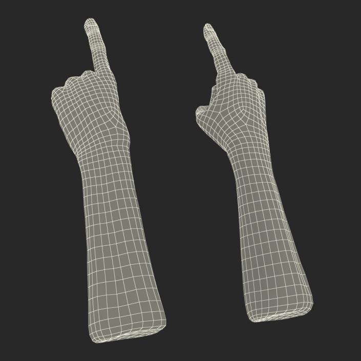 3D model Old Man Hands Pose 2