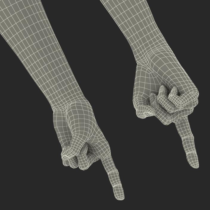 3D model Old Man Hands Pose 2