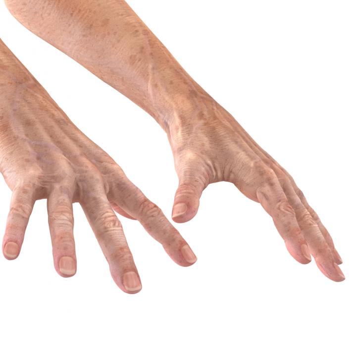 Old Man Hands 3 Pose 4 3D