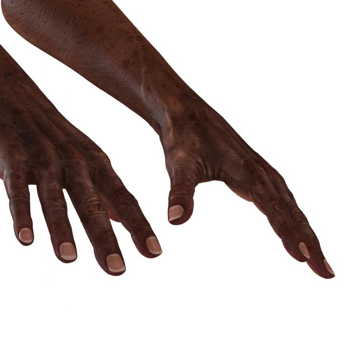 3D Old African Man Hands