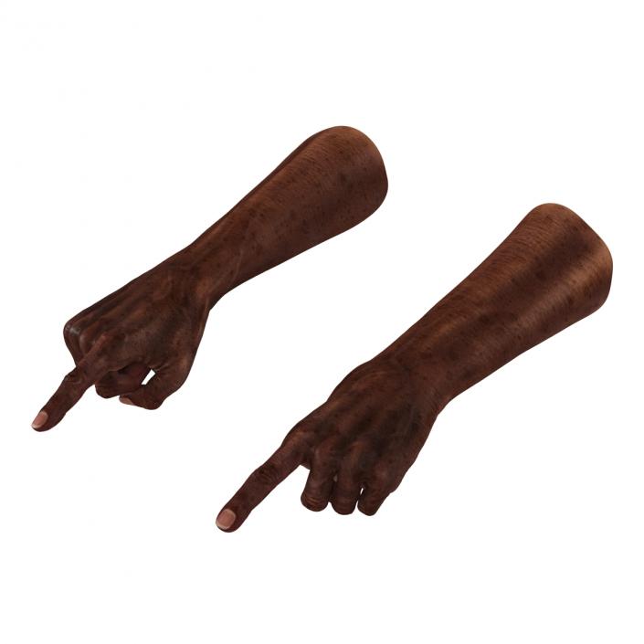 3D Old African Man Hands Rigged model