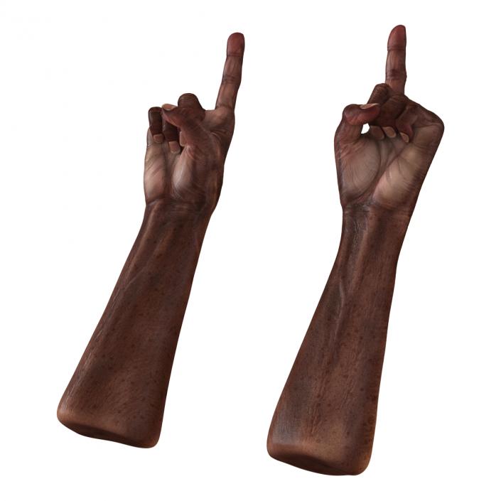 3D Old African Man Hands Rigged model