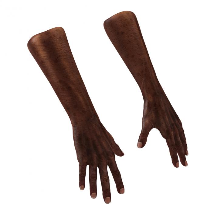 3D Old African Man Hands Rigged model