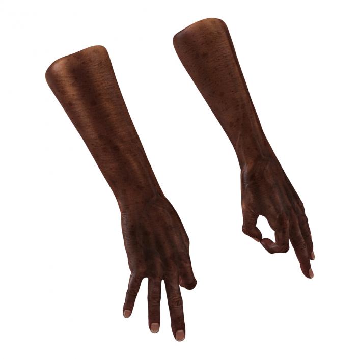 3D Old African Man Hands Rigged model