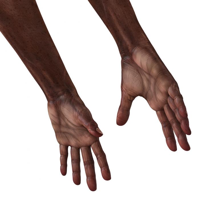 3D Old African Man Hands Rigged model