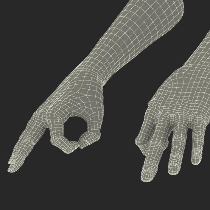 3D Old African Man Hands Rigged model