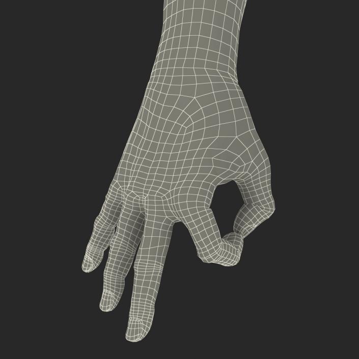 3D Old African Man Hands Rigged model