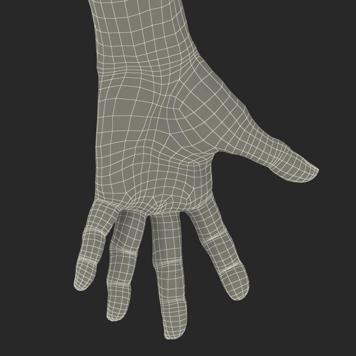 3D Old African Man Hands Rigged model