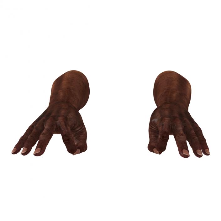 3D Old African Man Hands Pose 5 model