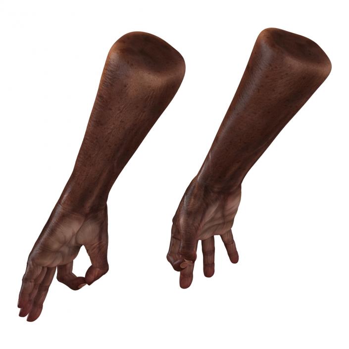 3D Old African Man Hands Pose 5 model