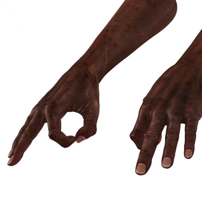 3D Old African Man Hands Pose 5 model