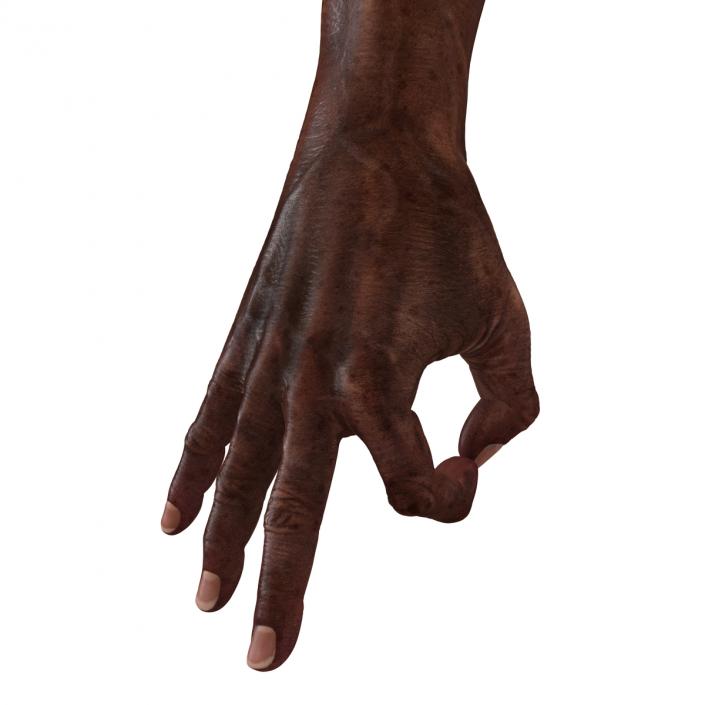 3D Old African Man Hands Pose 5 model