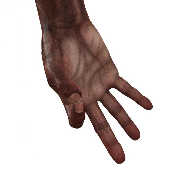 3D Old African Man Hands Pose 5 model