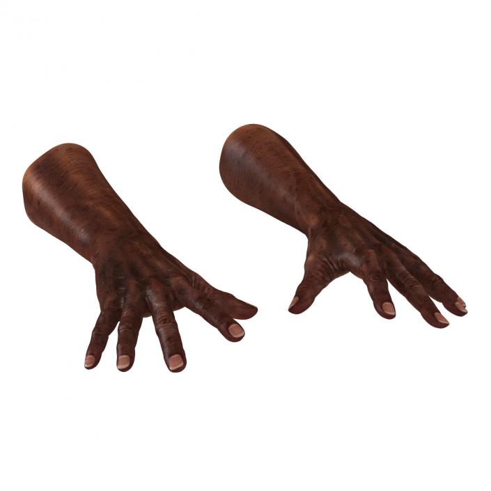 3D Old African Man Hands Pose 4 model