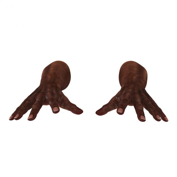 3D Old African Man Hands Pose 4 model