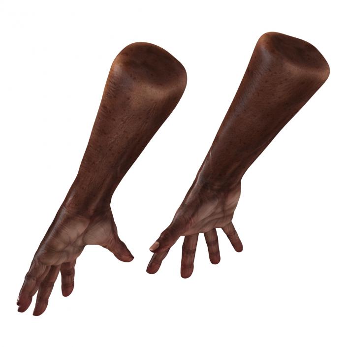 3D Old African Man Hands Pose 4 model