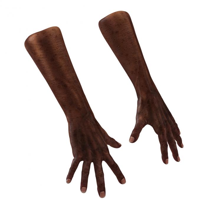 3D Old African Man Hands Pose 4 model